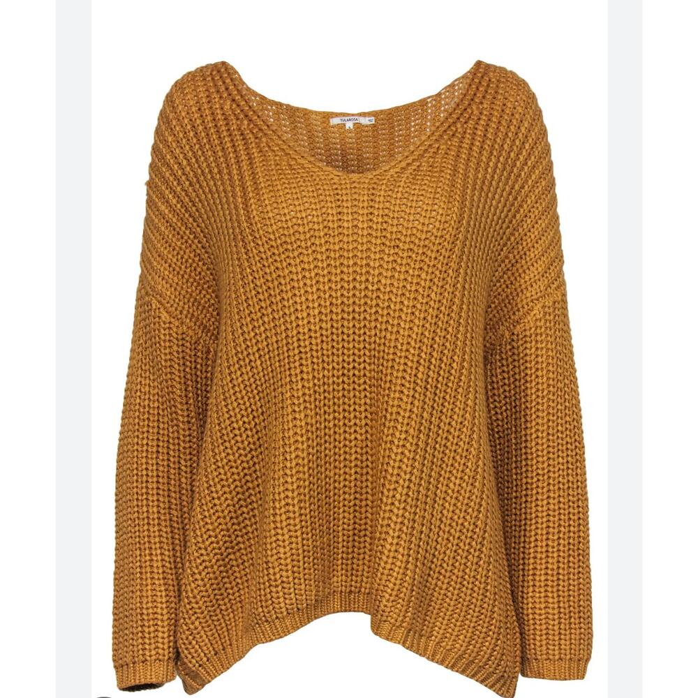 Tularosa Revolve Gold Chunky Oversized Sweater